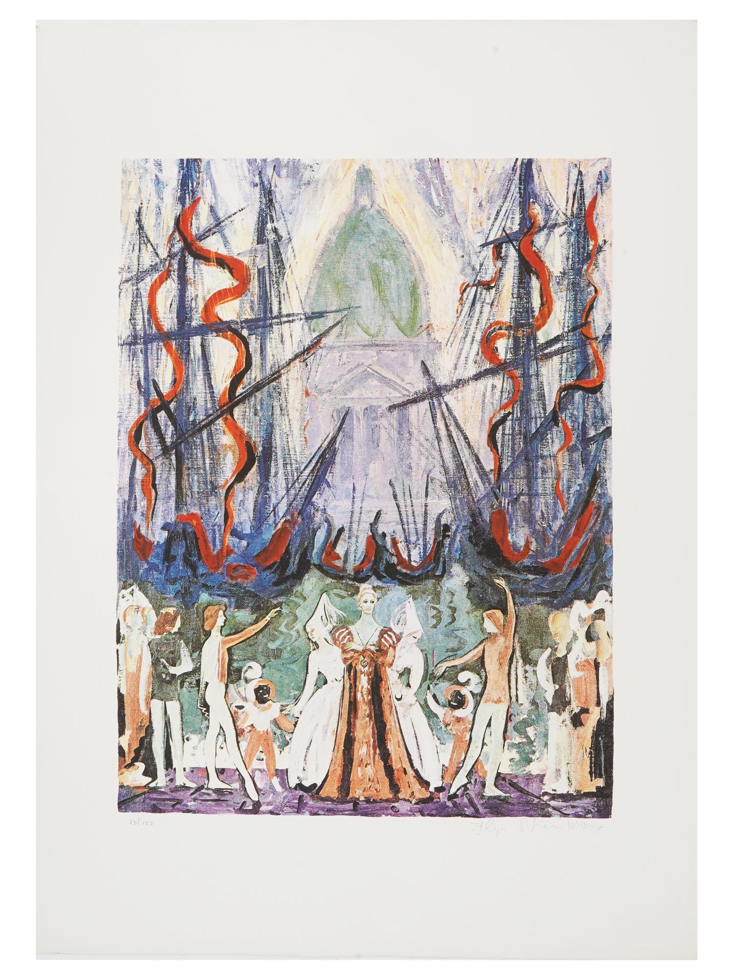 LE CORSAIRE BALLET LITHOGRAPH BY ILYA SHENKER PIC-0